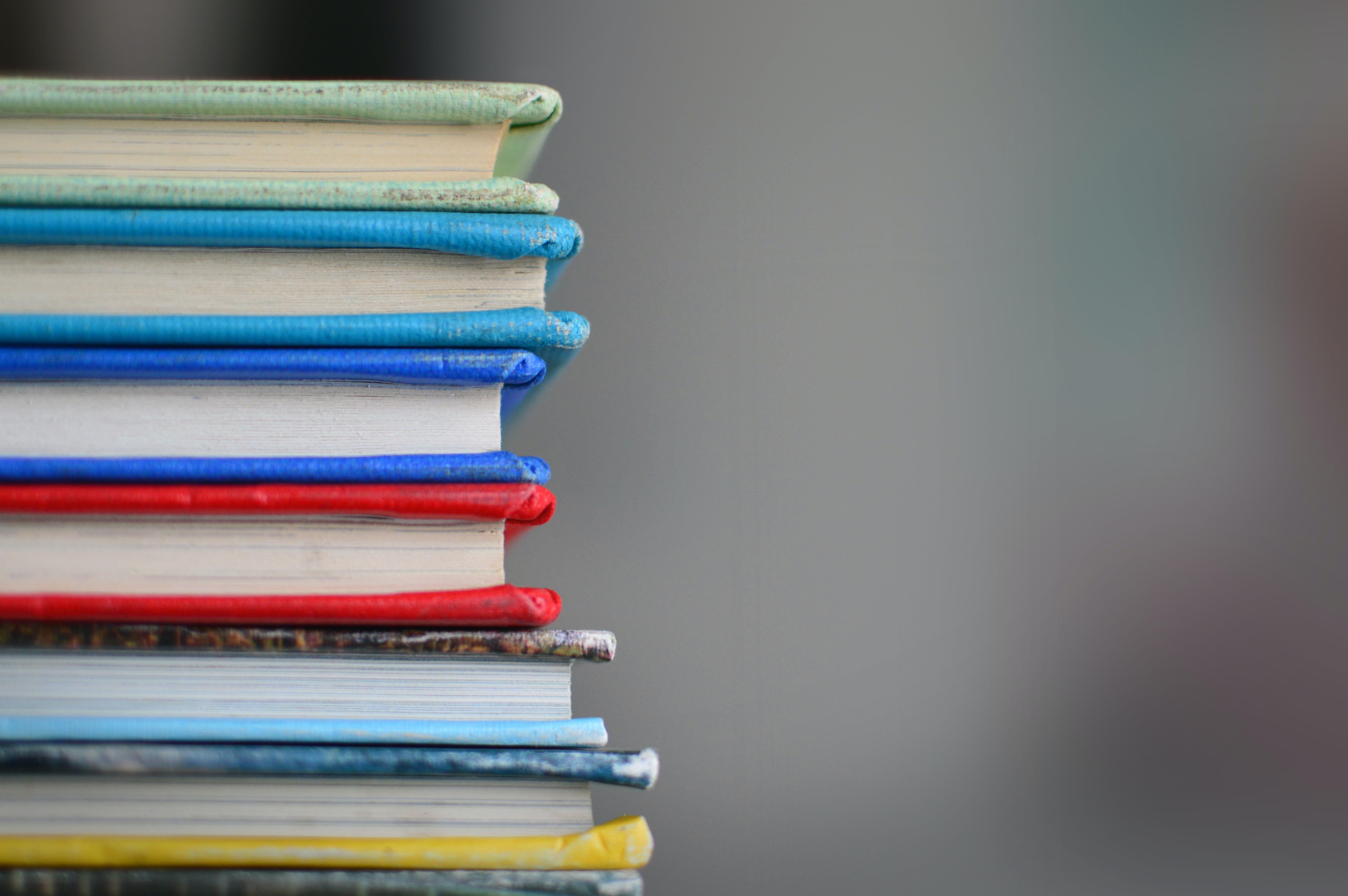 colored books stacked