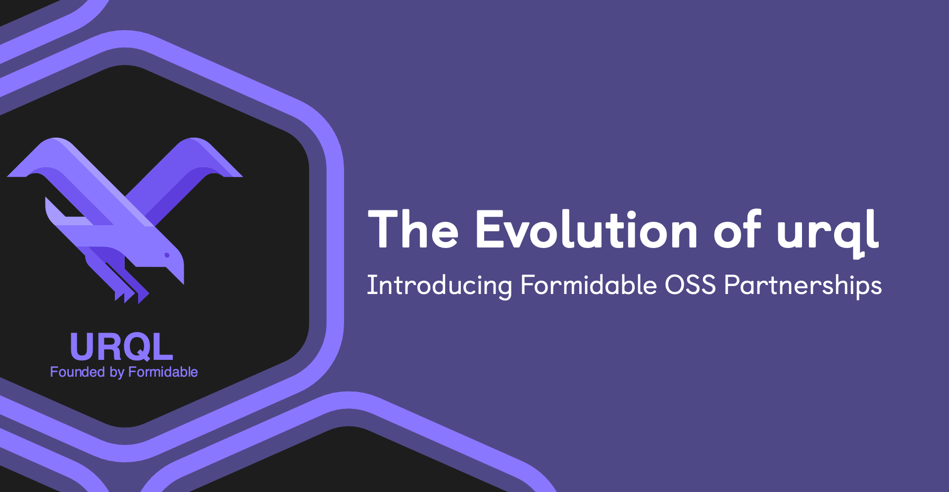 Hero image with copy "The evolution of urql; Introduction Formidable OSS Partnerships"