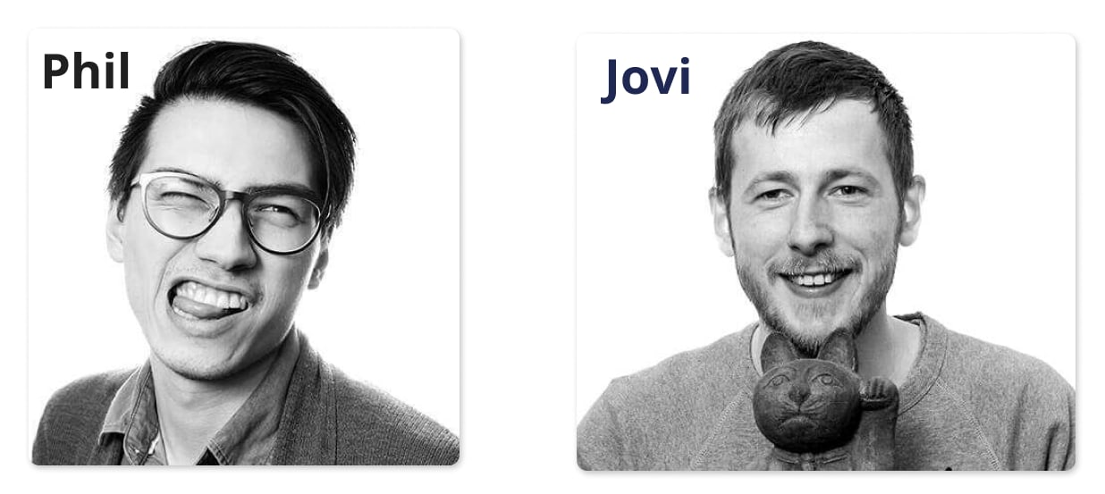 Headshot photos of Phil and Jovi