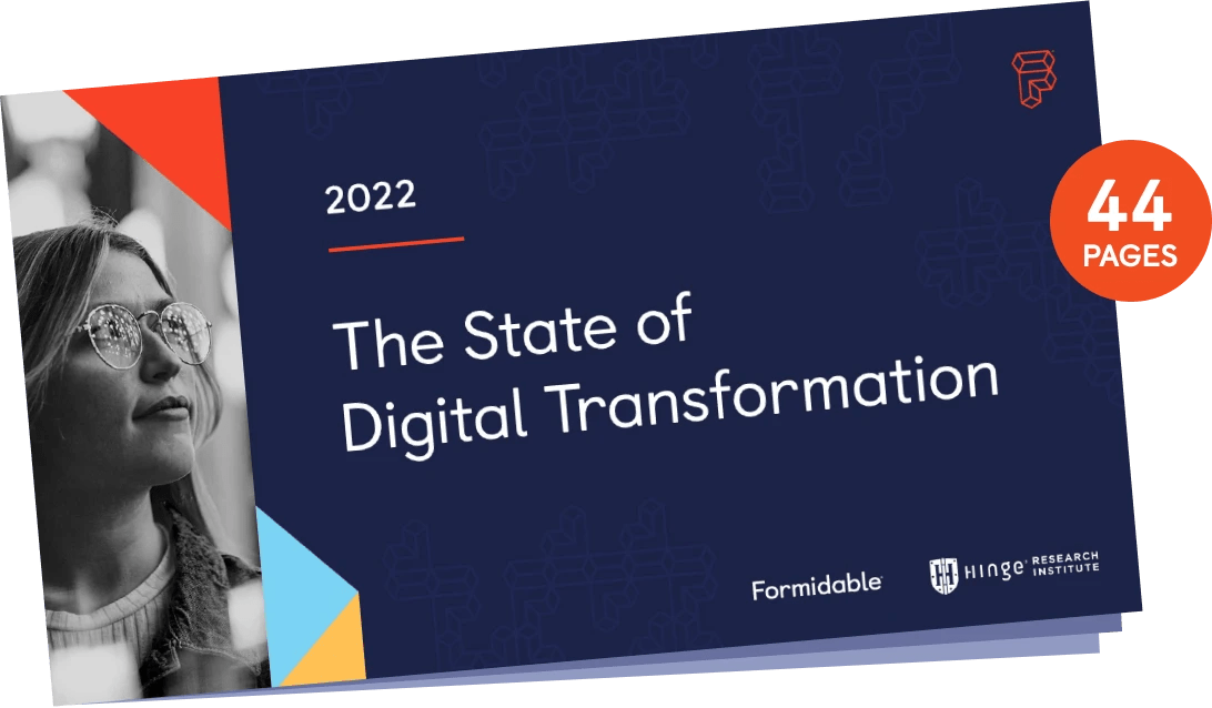 Image of the cover for Formidable's 2022 edition of "The State of Digital Transformation"