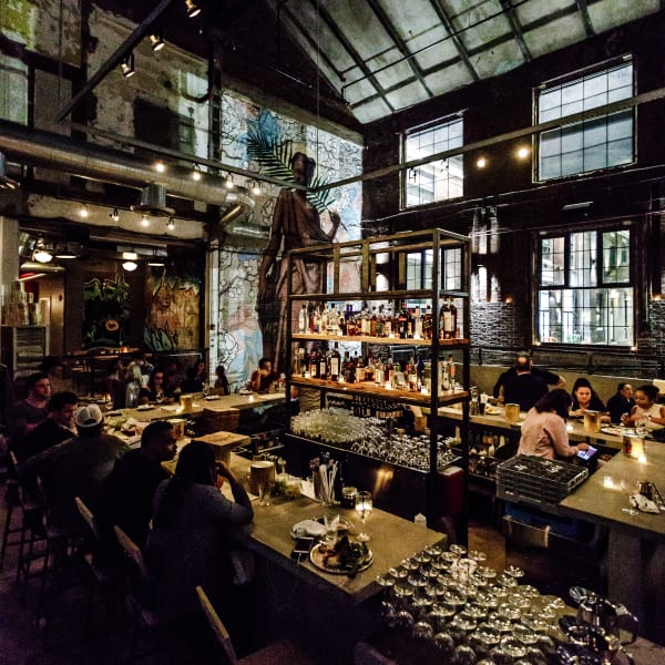 Fortina, Yonkers: Vaulted ceilings, with guests enjoying food during a dinner service