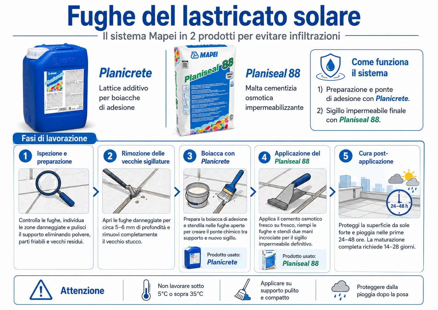 ciclo manutenzione fughe lastricato solare con mapei fortuna