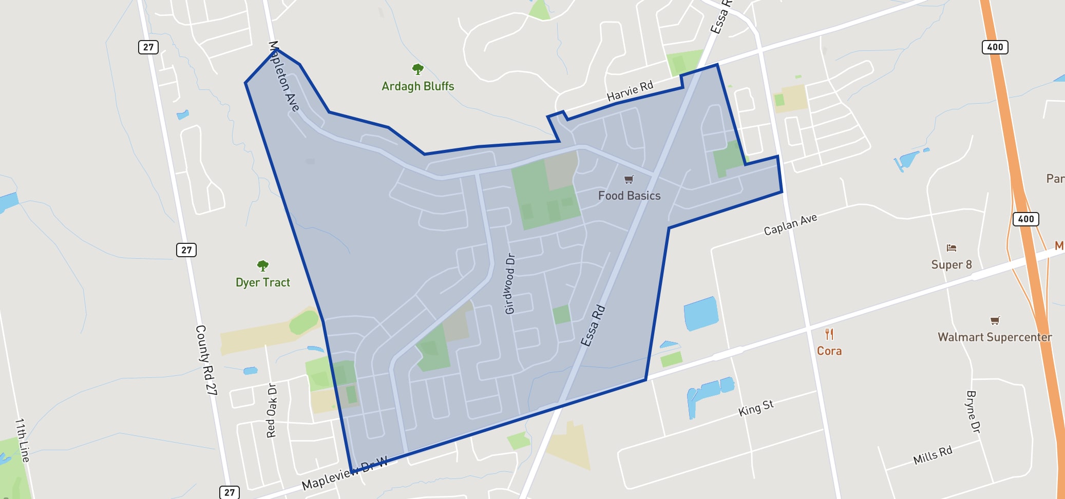 St Bernadette Elementary School neighbourhood borders St Bernadette Elementary School neighbourhood borders