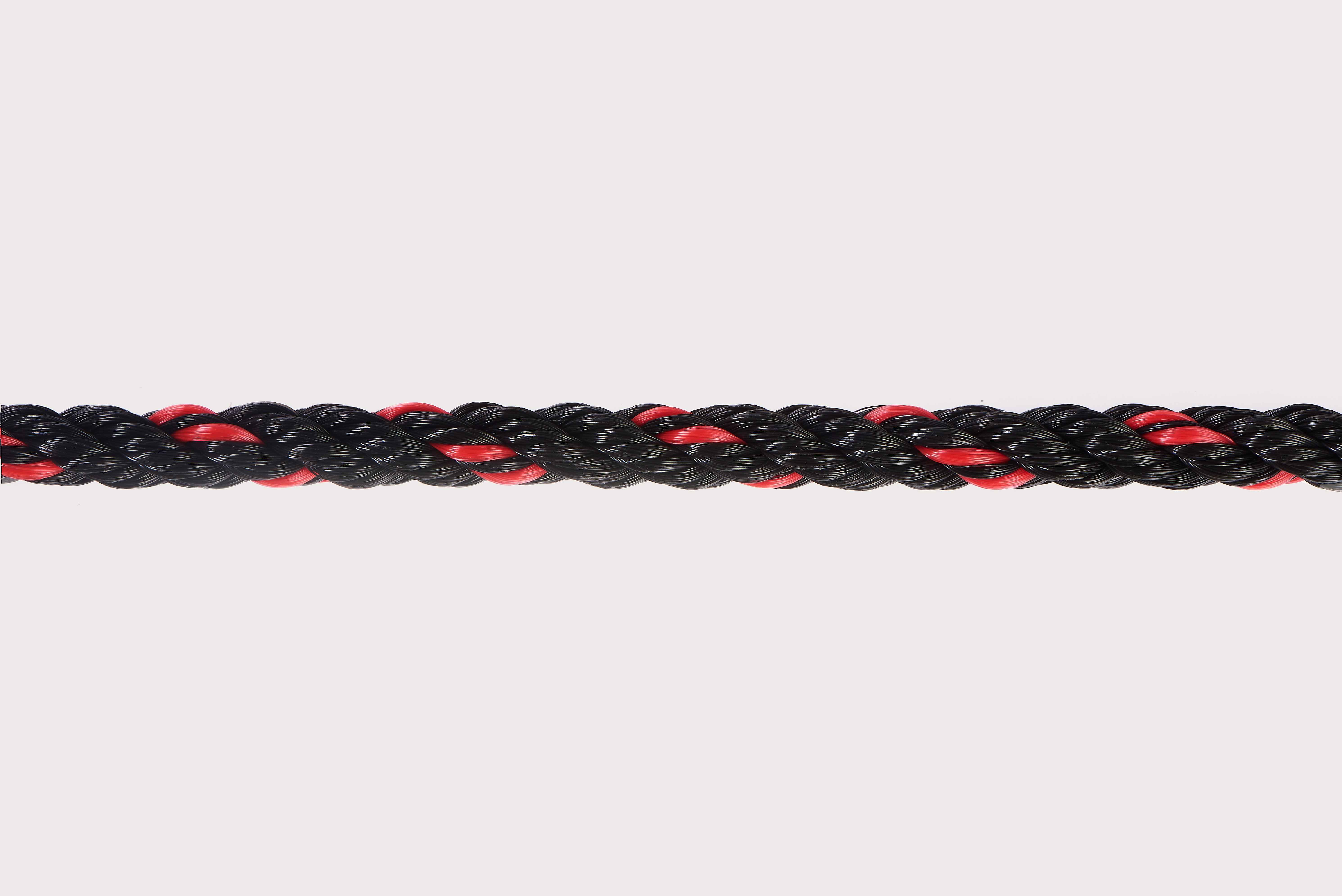 Black & Red 3-Strand Twisted Polypropylene