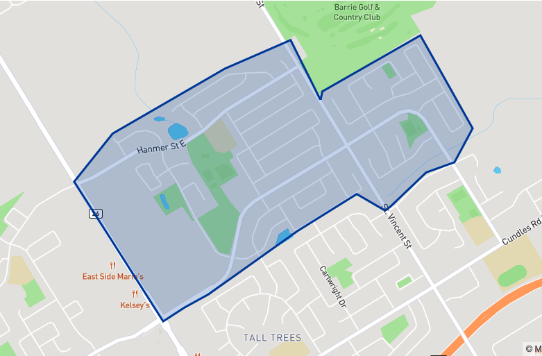 Terry Fox Elementary School neighbourhood borders Terry Fox Elementary School neighbourhood borders