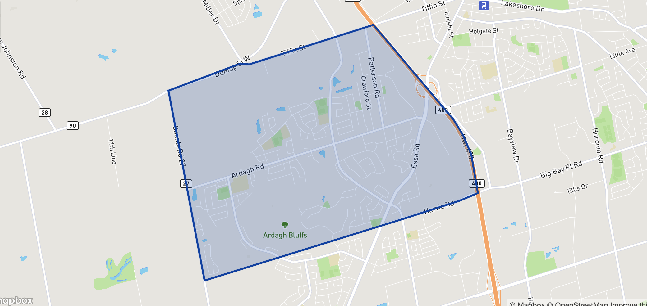 Ardagh neighbourhood borders Ardagh neighbourhood borders