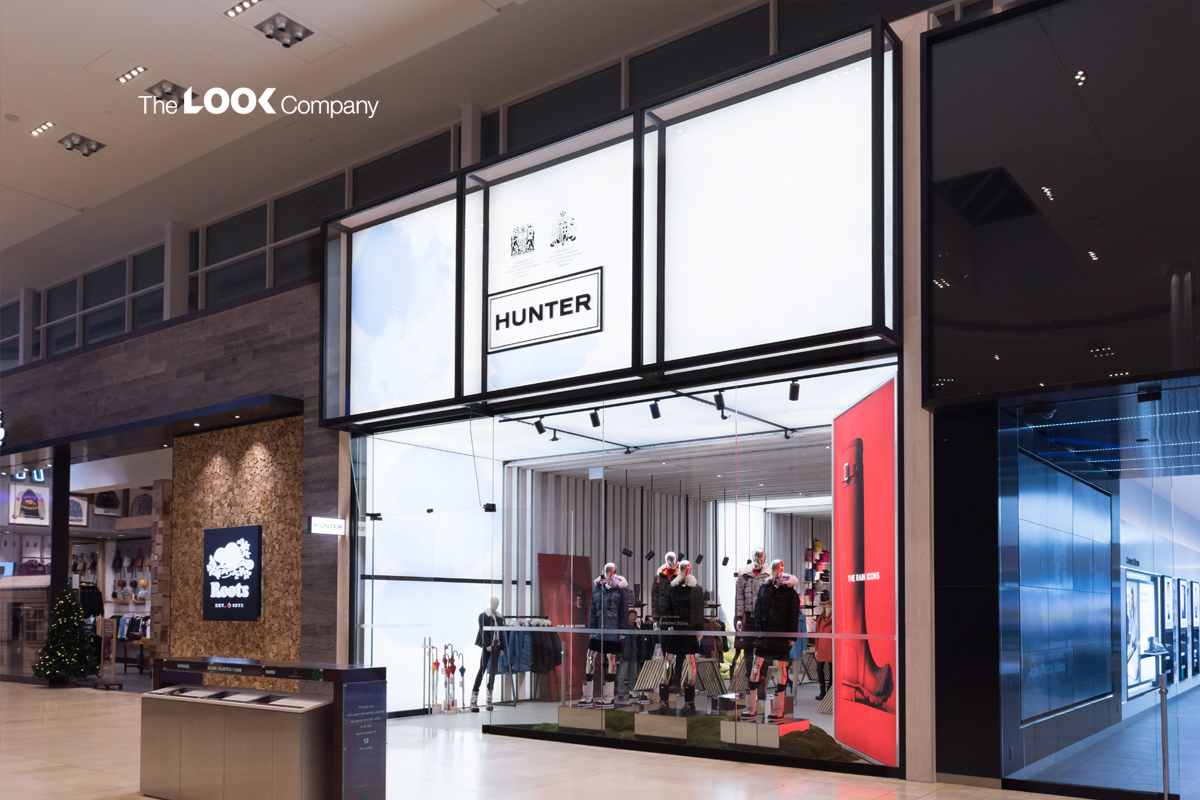 Hunter Boots Retail Environment with Lightboxes