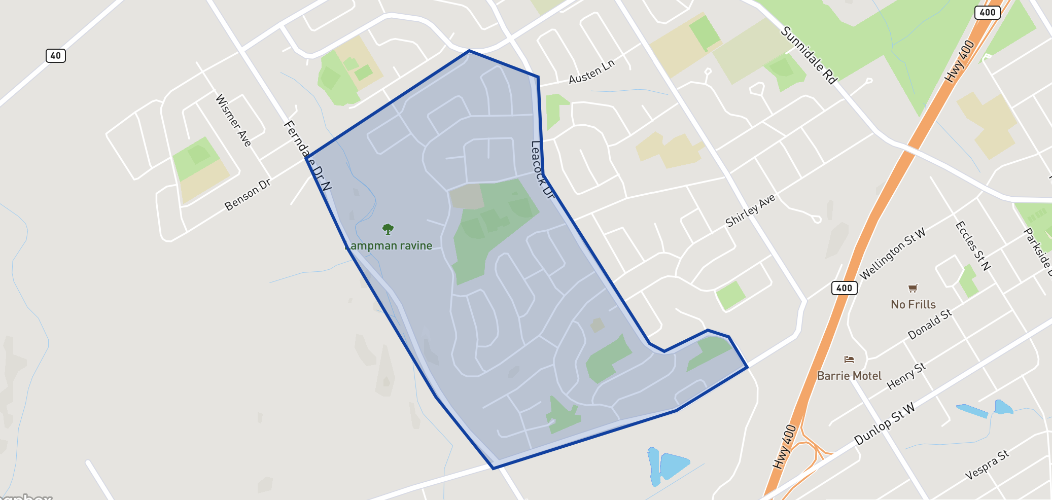 Andrew Hunter Elementary School neighbourhood borders Andrew Hunter Elementary School neighbourhood borders