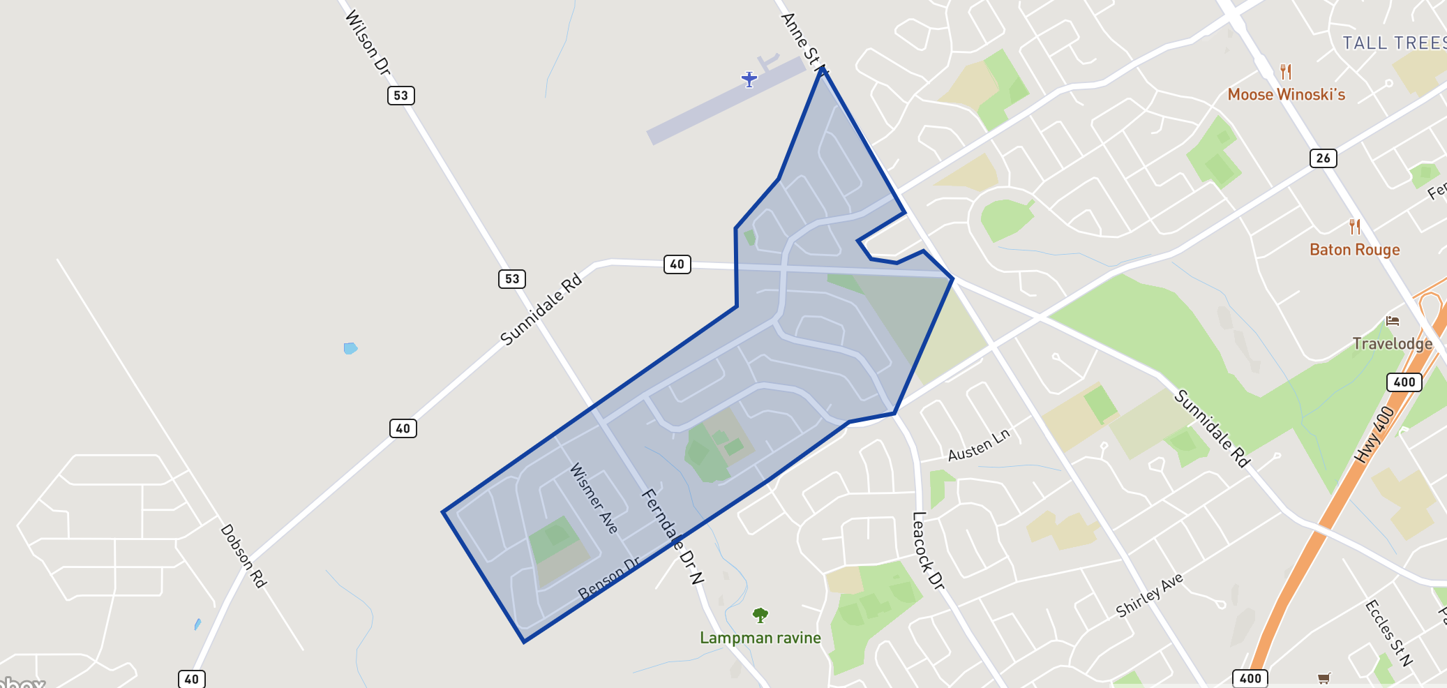 Emma King Elementary School neighbourhood borders Emma King Elementary School neighbourhood borders