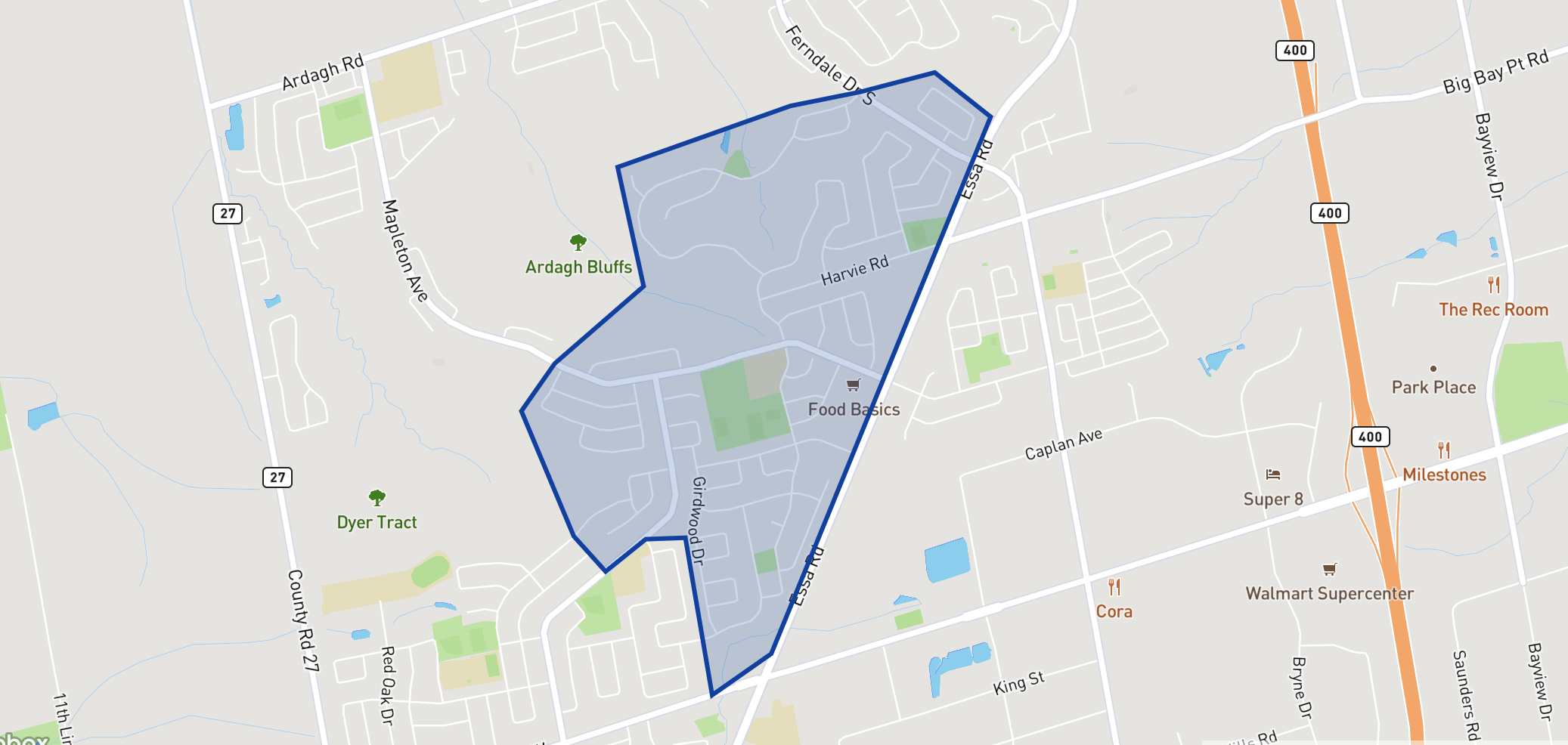 Holly Meadows Elementary School neighbourhood borders Holly Meadows Elementary School neighbourhood borders