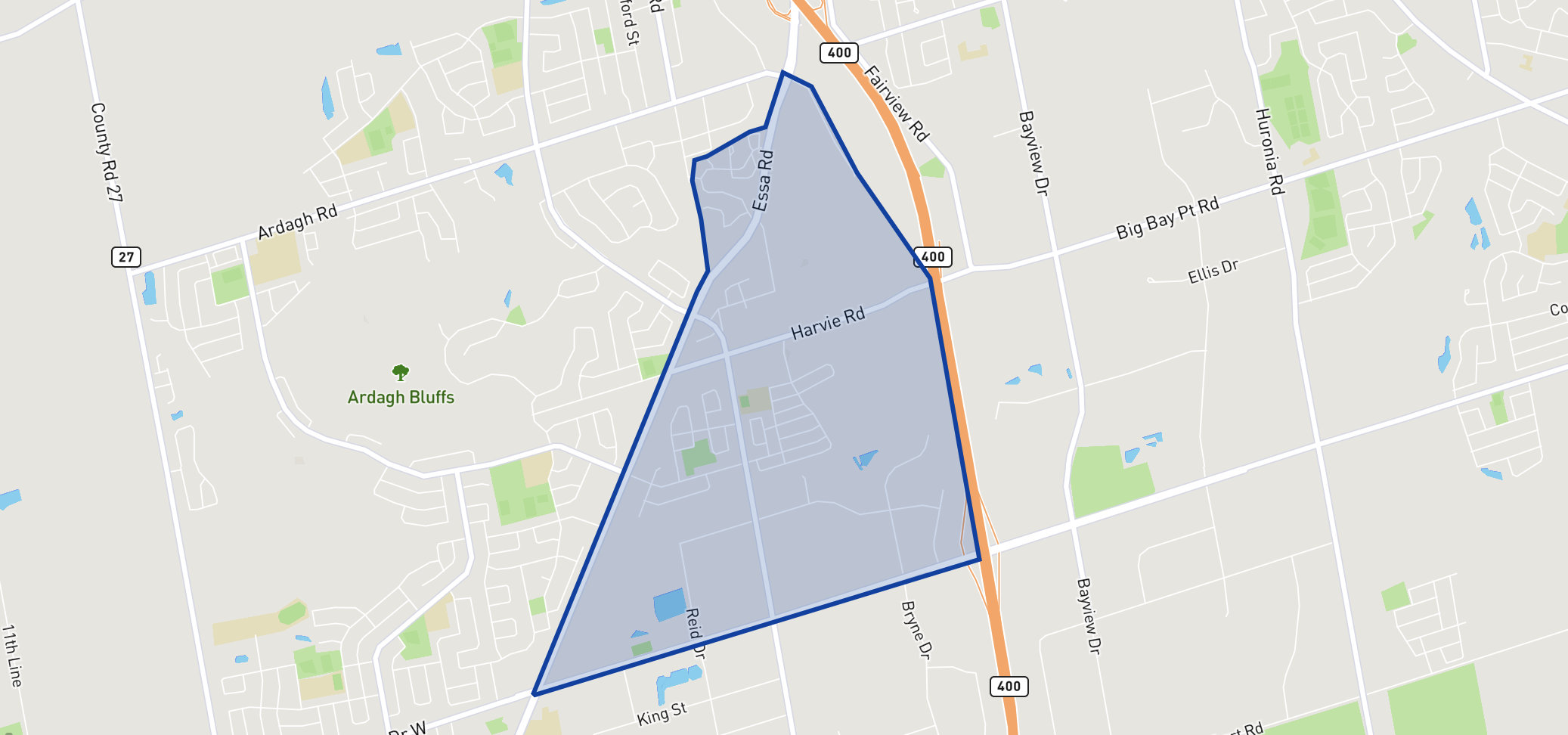 Trillium Woods Elementary School neighbourhood borders Trillium Woods Elementary School neighbourhood borders