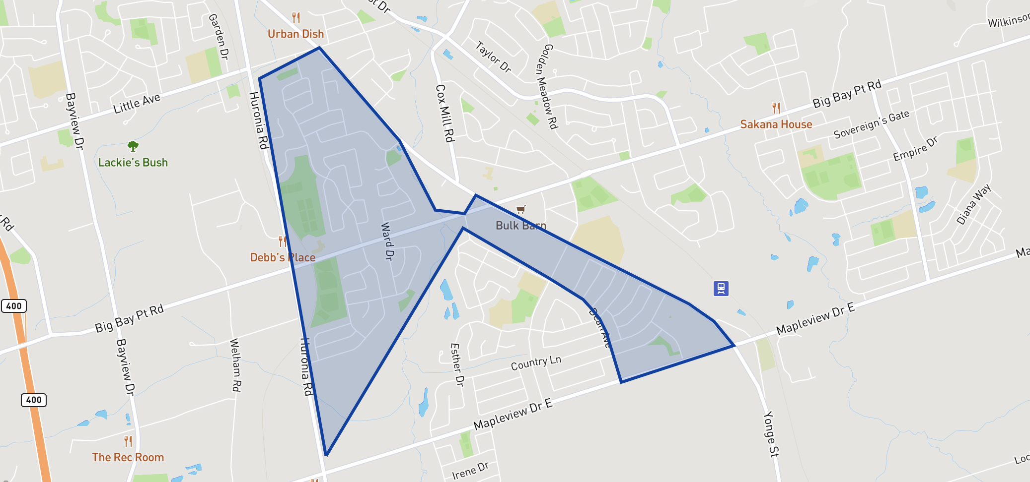 Willow Landing Elementary School neighbourhood borders Willow Landing Elementary School neighbourhood borders