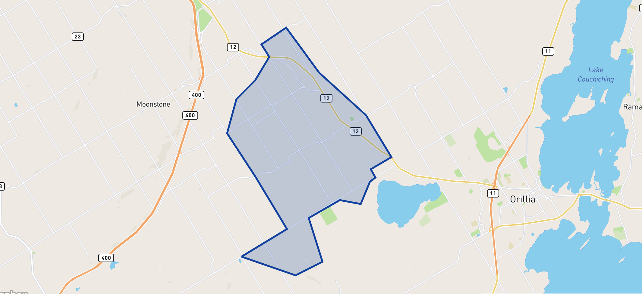 East Oro Public School neighbourhood borders East Oro Public School neighbourhood borders