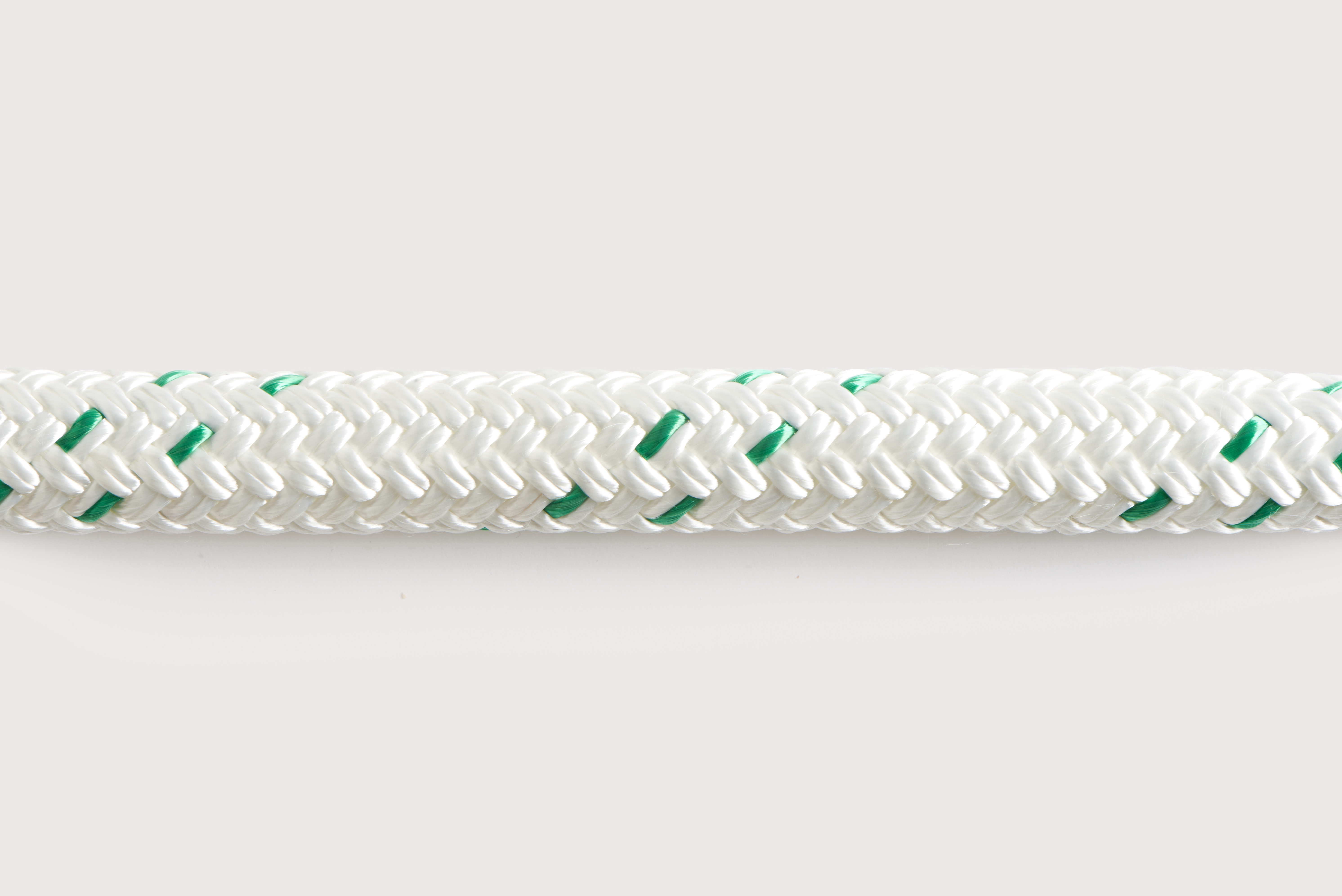 Orion-Cordage-Dualcomb- Double Braid- White w/ Double Green Tracer | Straight