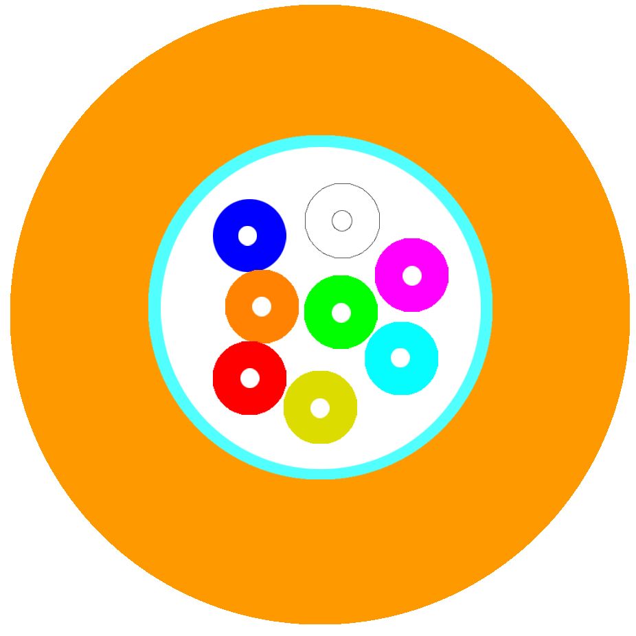 Fiber optic cable, G12 50/OM2 BB AXAI I/O W (orange)