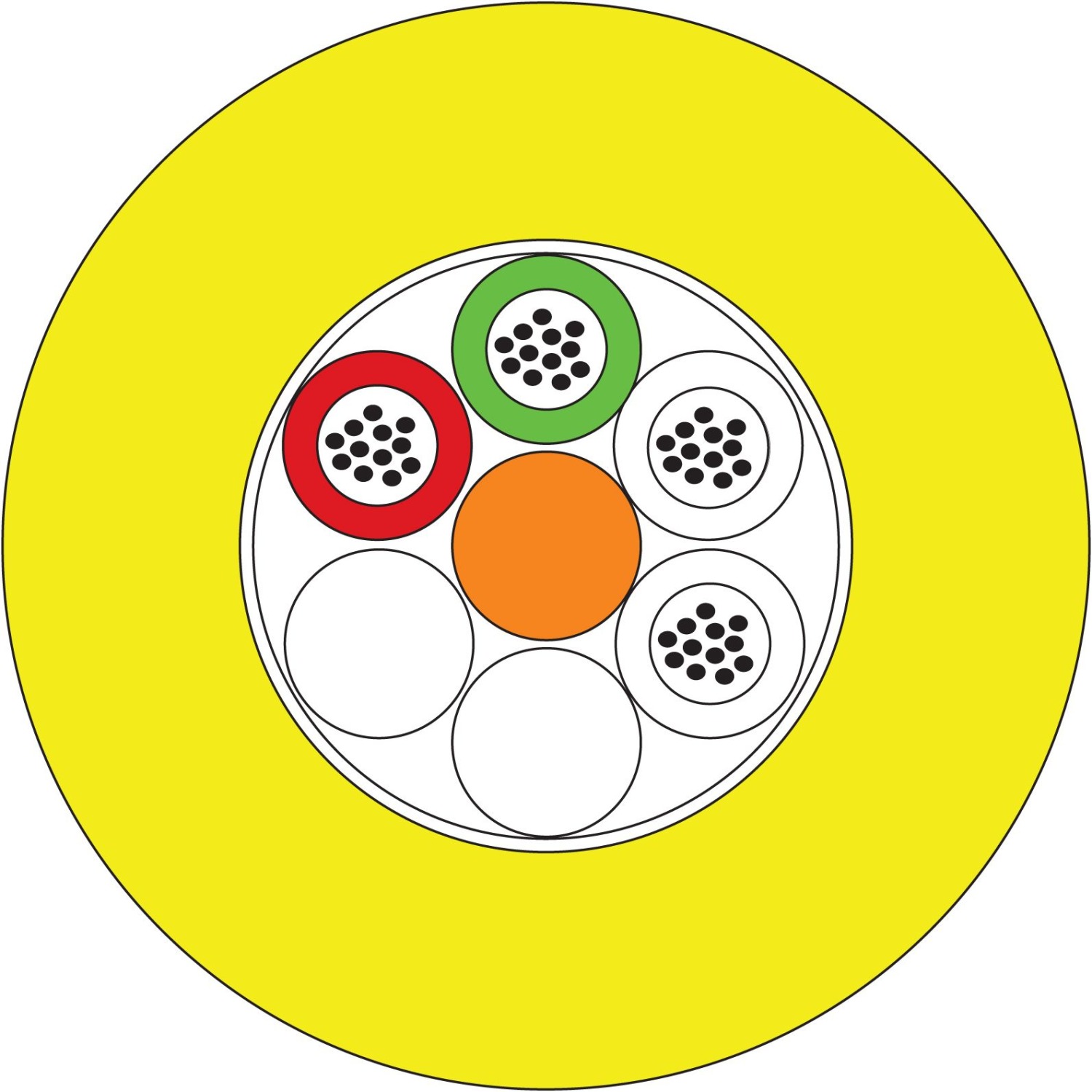 Fiber optic cable, G24 9/OS2 QXXI I/O JM/W (yellow)