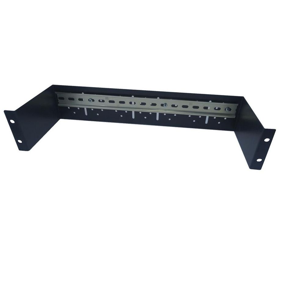 19 Innfelt festevinkel med DIN skinne, 2He, svart