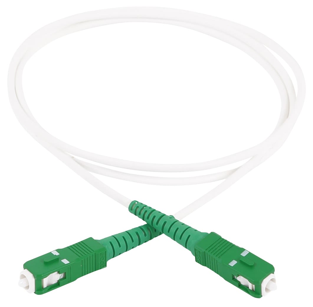 Subscriber patch cord, SC/APC-SC/APC, 9/OS2/2800, white