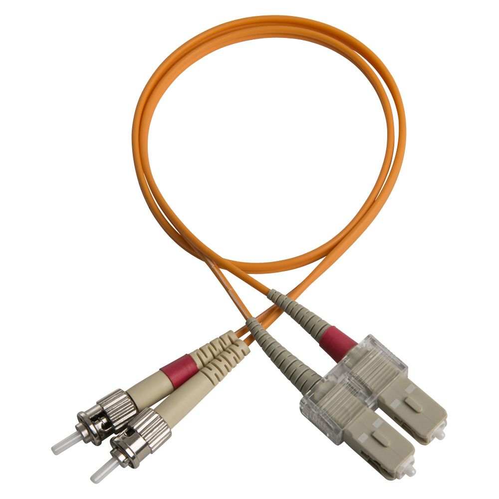 Duplex patch cord, ST-SC, 50/OM2/2000, orange