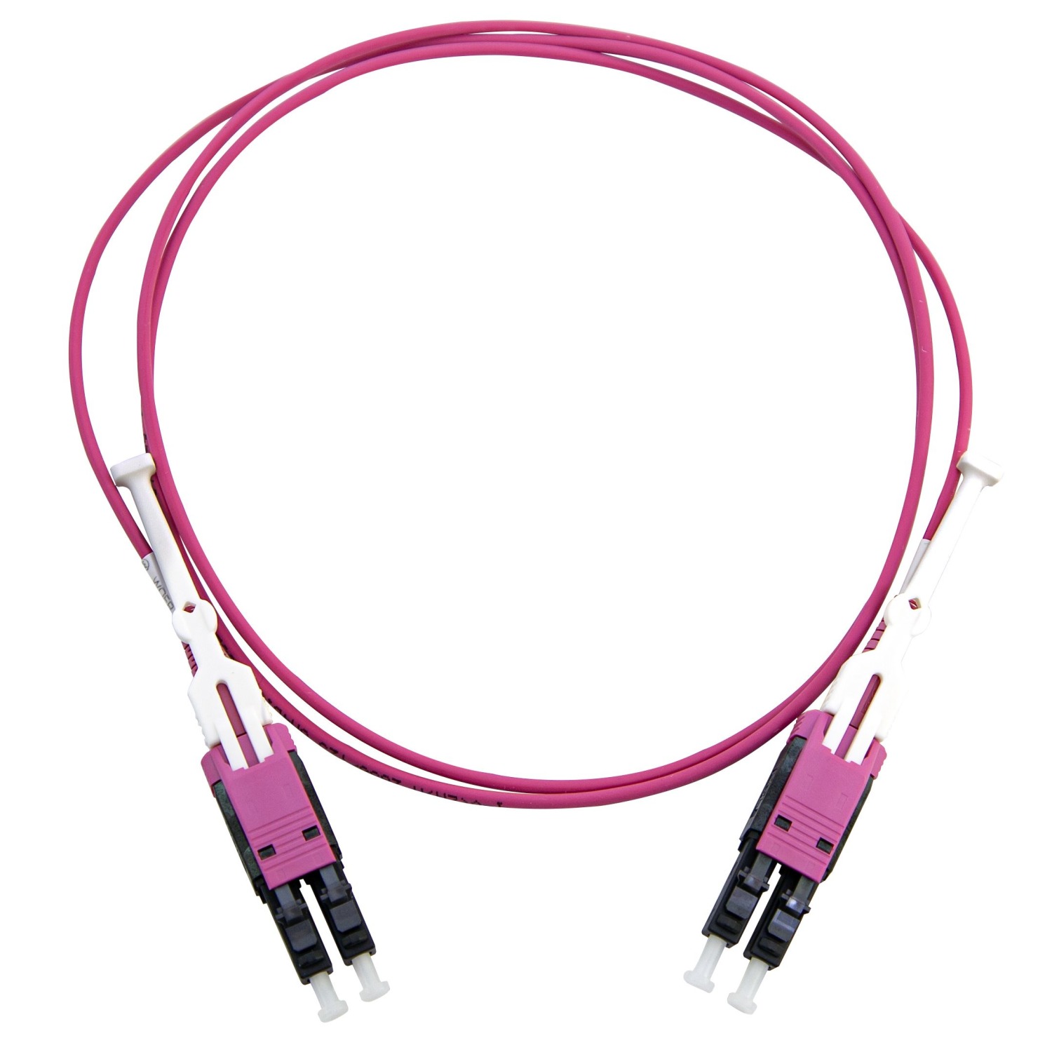 Duplex patch cord, LC-LC, 50/OM4, UB, purple