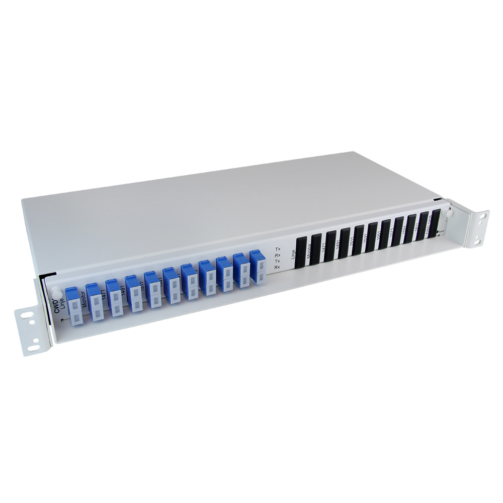 8+1 channel CWDM, 1471-1611 / 1260-1458 + Monitor port, SC/PC