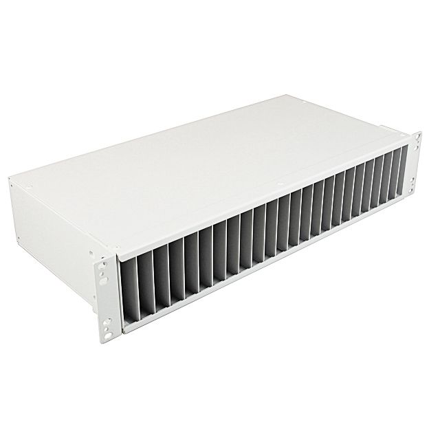 Storage unit 2U, for excess lengths of patch cords, 19" and metrical racks