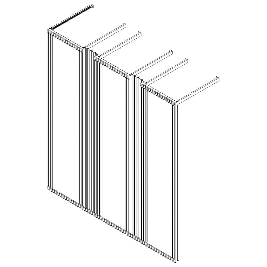 Wall mounted rack Rack 3x 19" B2030xD700, 2x organizers