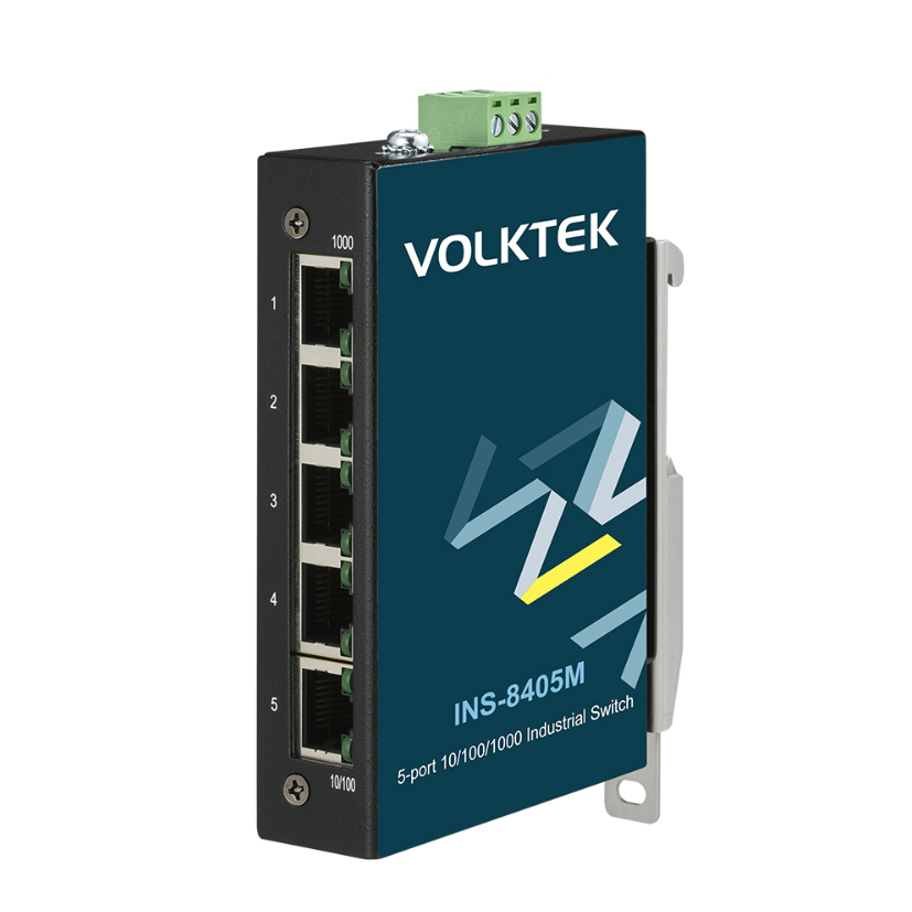 5x10/100/1000Base-T, 9-48VDC, DIN+wall, IP30, -40°C, DNV GL