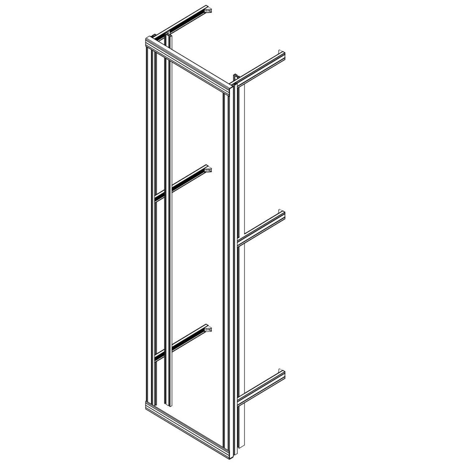 Flexi Rack 19", B600xH2740xD400, wall mon