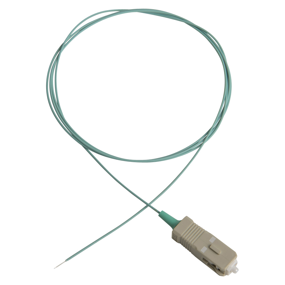 SC, Fiber optic Pigtail, 50/OM3/900, 1.5 m, turquoise