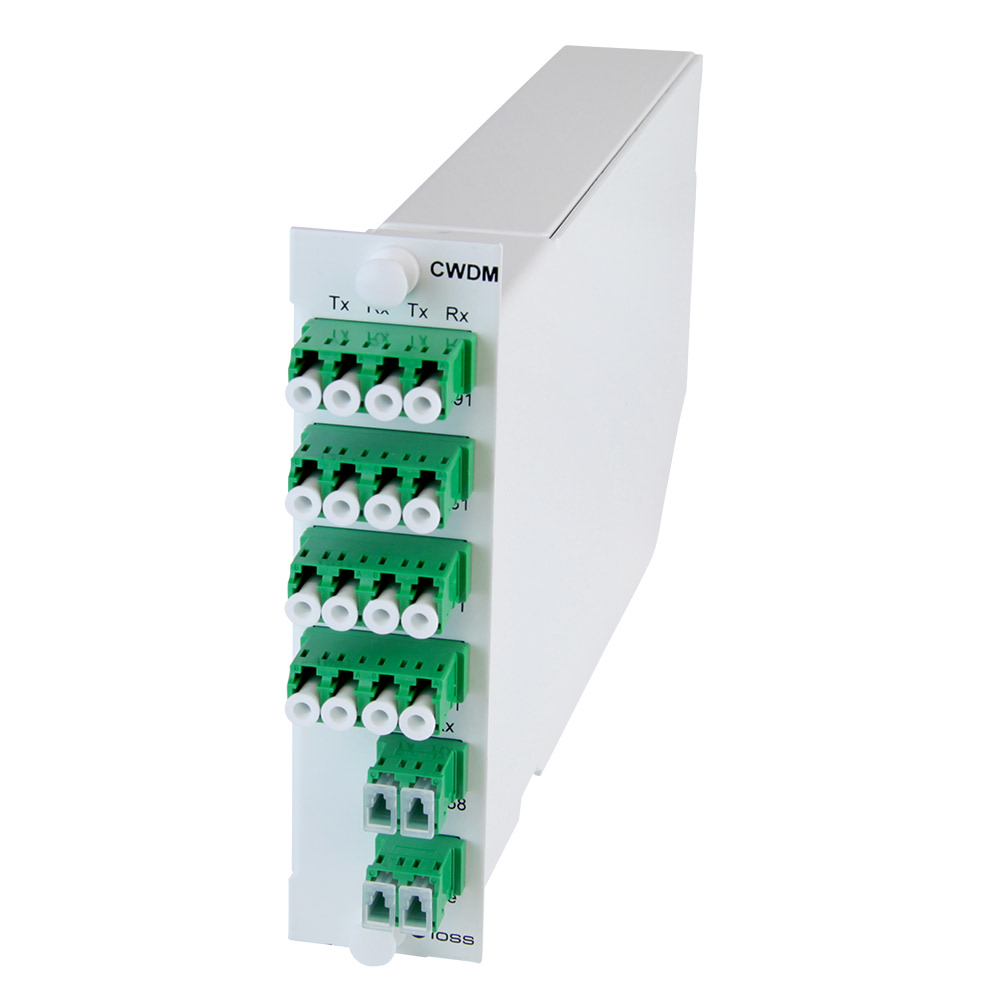 8+1 channels CWDM, fiber optic cassette modul, SM, 1471-1611/1260-1458, LC/APC