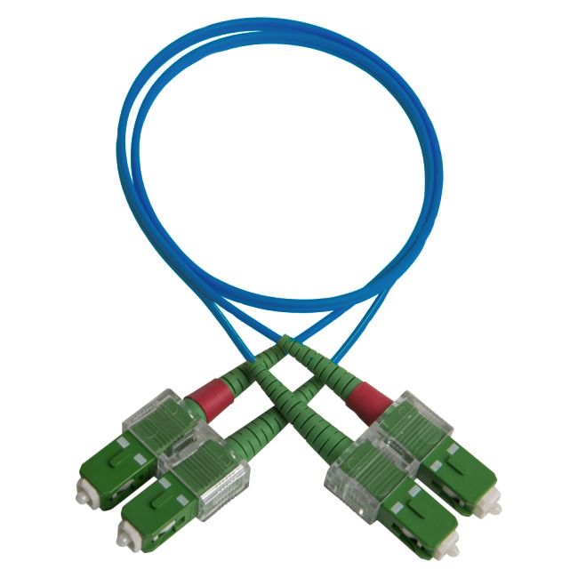 Duplex patch cord, SC/APC-SC/APC, 9/OS2/2000, blue