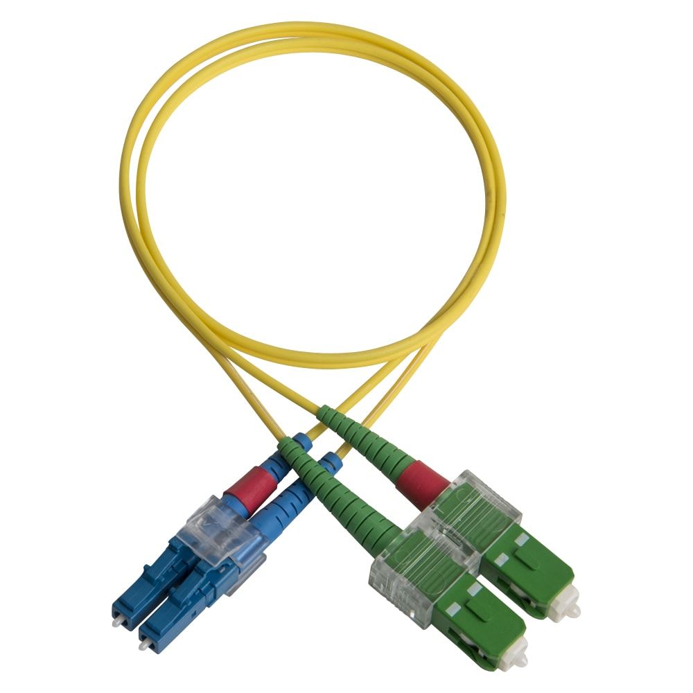 Duplex patch cord, SC/APC-LC/PC, 9/OS2/2000, yellow