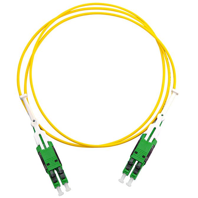Duplex patch cord, LC/APC-LC/APC, 9/125, UB, yellow
