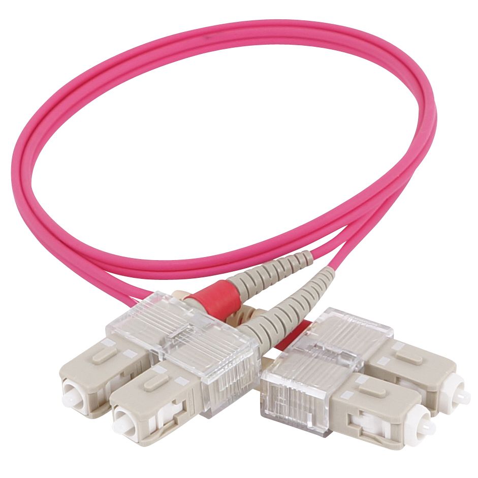 Duplex patch cord, SC-SC, 50/OM4/2000, 1 m, purple