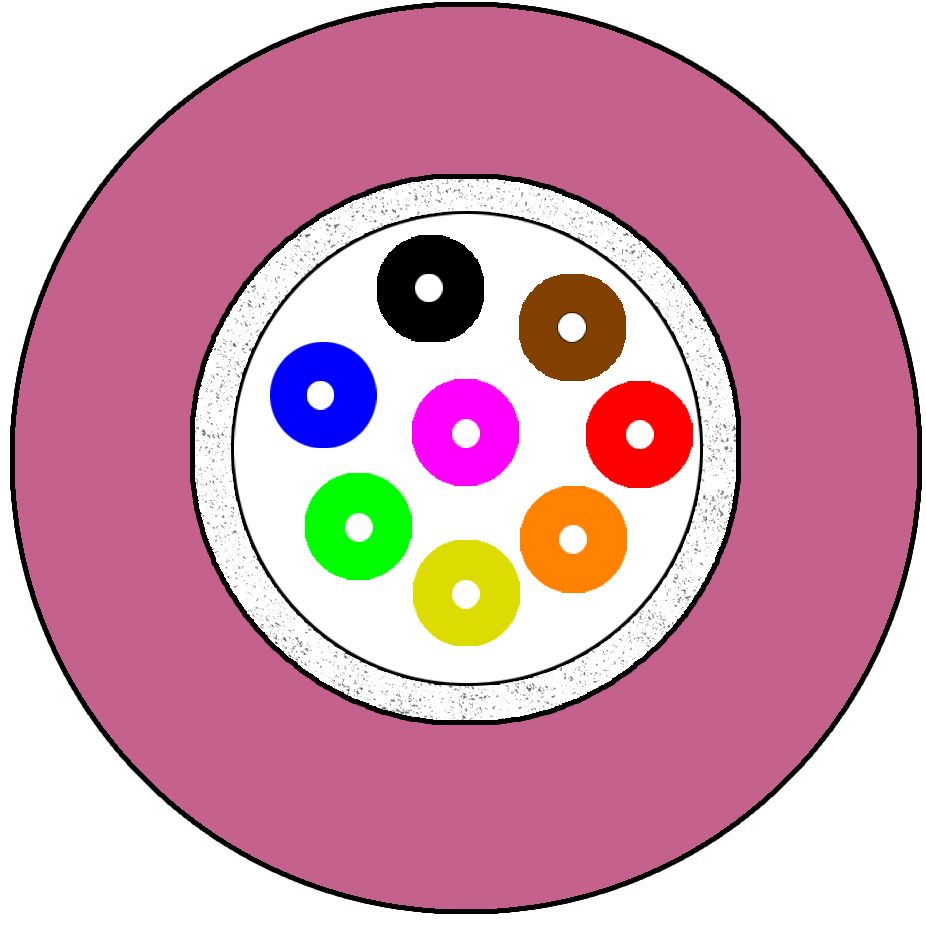 Fiber optic cable, G12 50/OM4 BB AXAI I/O W (violet)