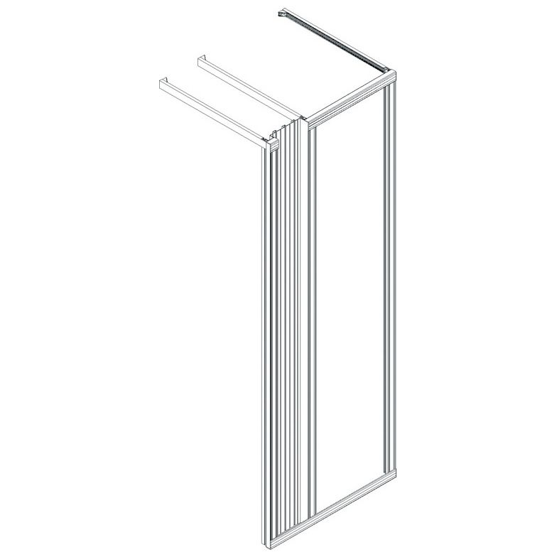 Flexi Rack, 1x19", B789xH2200xD700, 1 vert guide V, wall mon