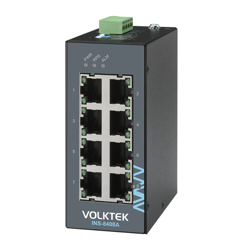 8x10/100/1000Base-T, 9-47 VDC, DIN, -10°C