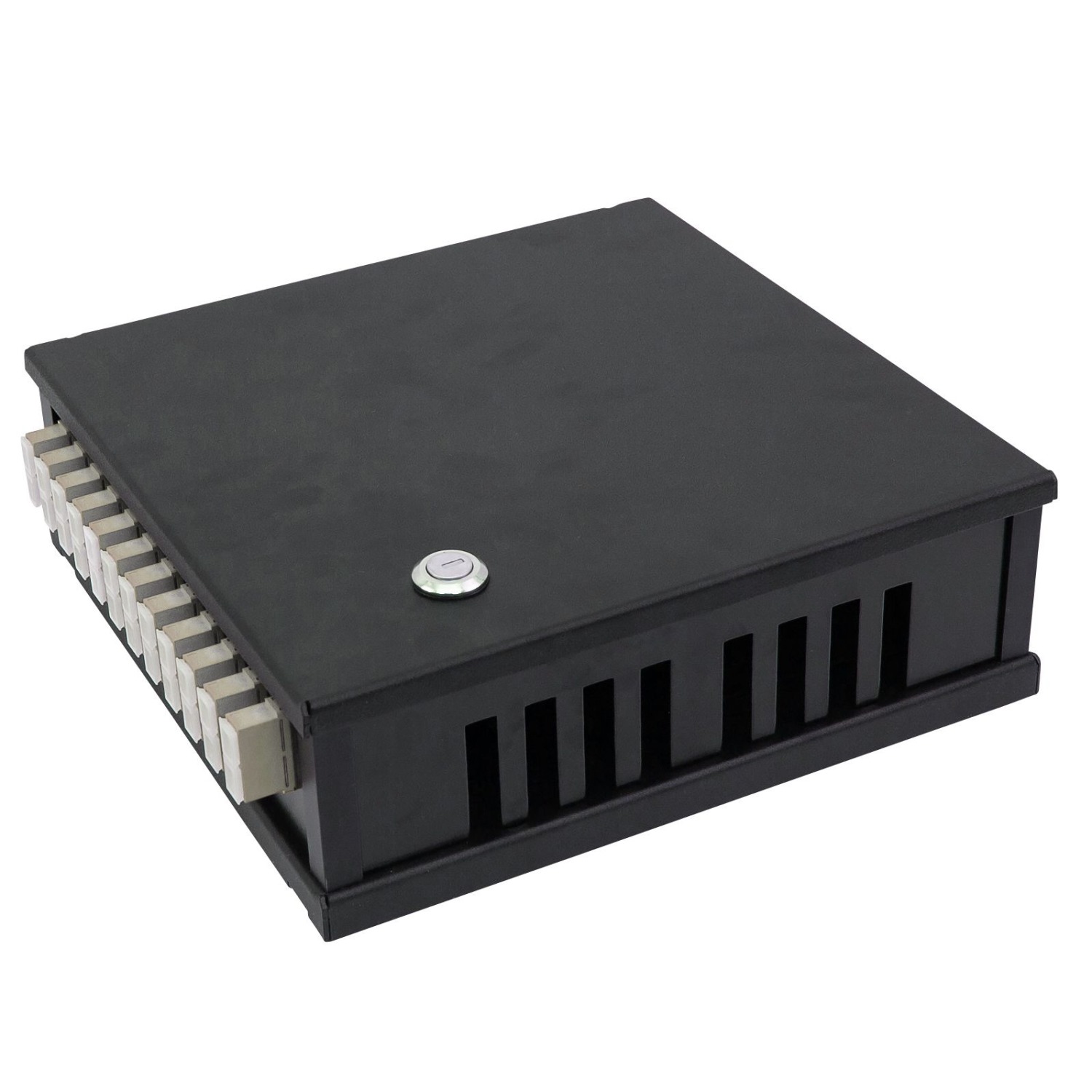 Wall box Flexi 12 Black, SC, Pigtails, 62.5/OM1