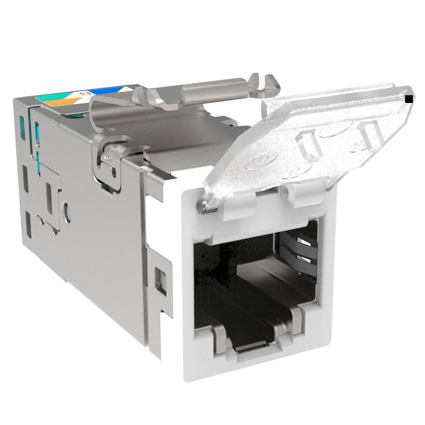 Kontakt Cat6A STP NET SLX m/lokk Hvit