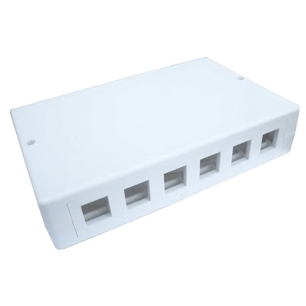 Påveggboks (tom) til RJ45 12xUTP/6xSTP, hvit