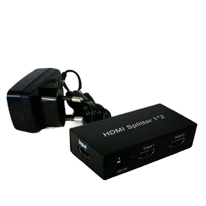 HDMI splitter/forsterker 1:2, inkl 220V adapter