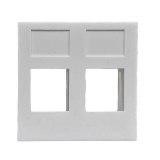 Brikke 45x45, 2xKeystone kontakt, Polarhvit