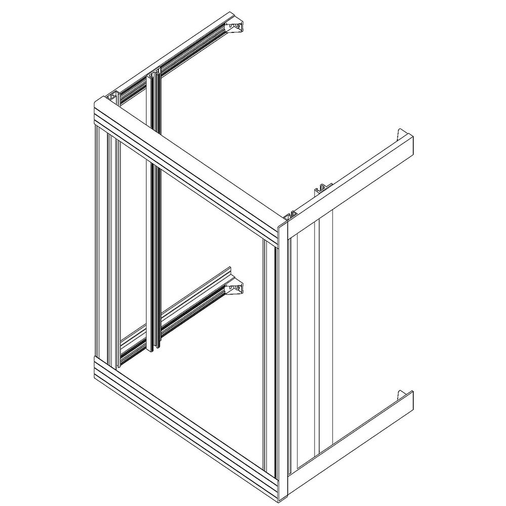 Flexi Rack ETSI, B600xH600xD400, veggmontert