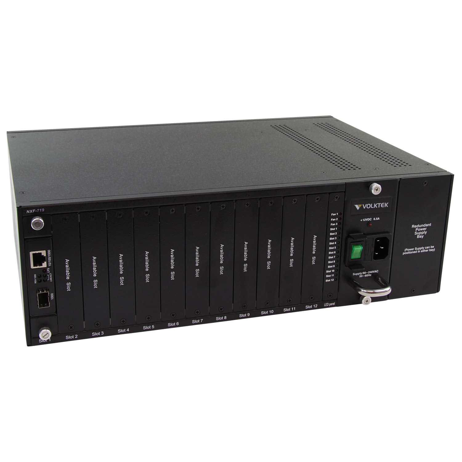 12-slot subrack, 48 VDC