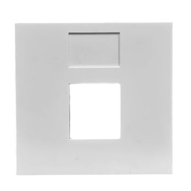 Brikke 45x45, 1xKeystone kontakt, Polarhvit