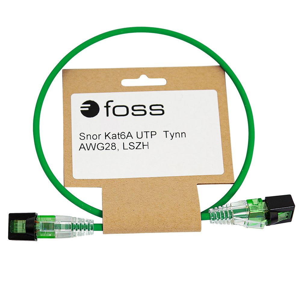 Snor Cat6A UTP EasyConnect Tynn, AWG28, LSZH Grønn