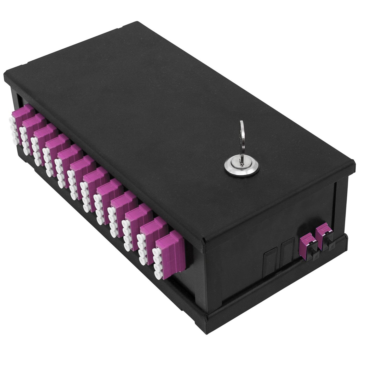 Veggboks Flexi 11 svart, 48xLC, 4x12 MPOM OM4, A1