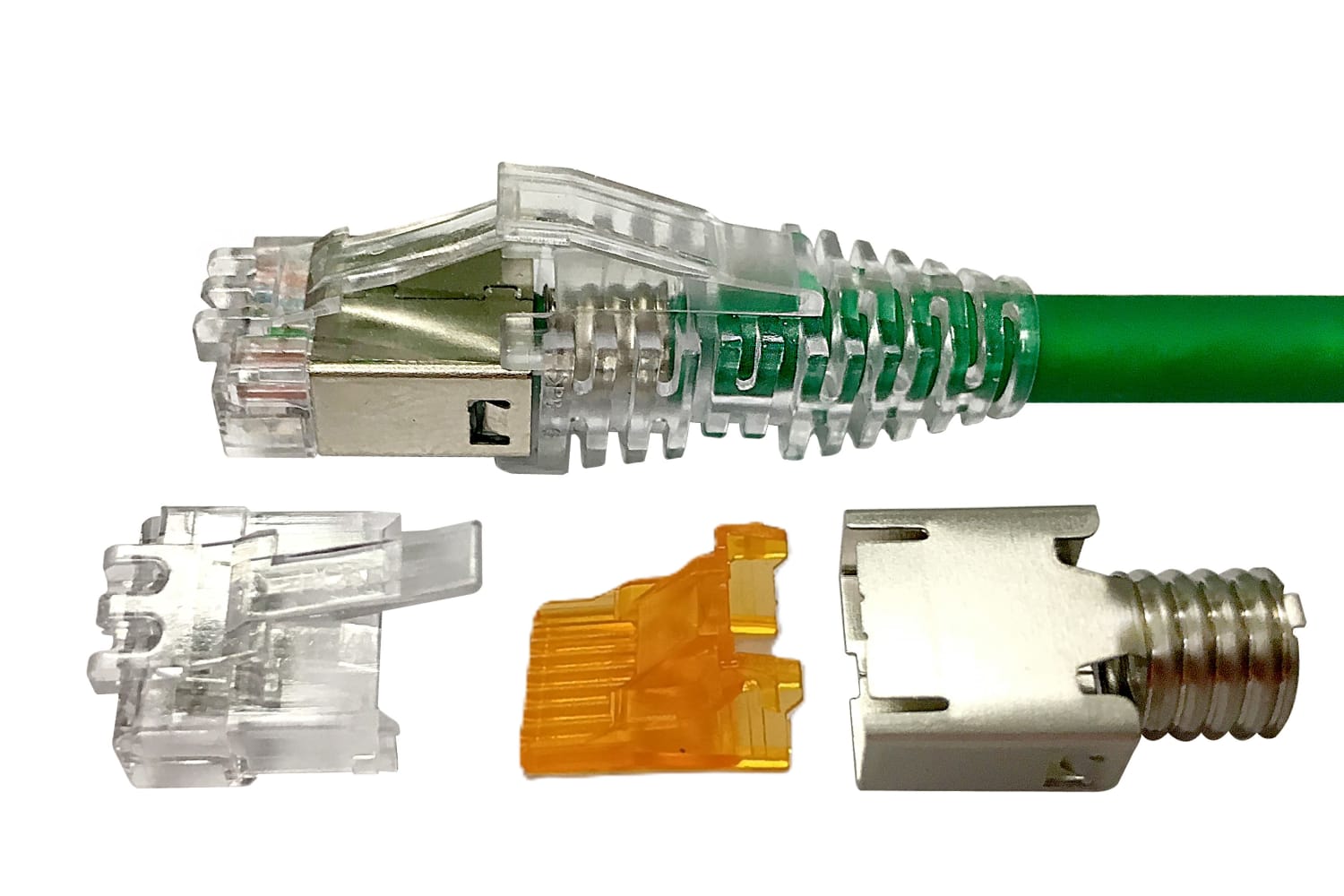 MOD.PLUG 8P  CAT6A STP 5,7-7,0mm, RUND Strand/Solid, 100 stk