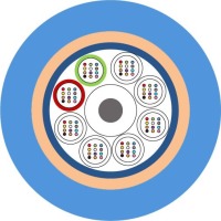 Fiber optic cable, G12-9/125 QXAI-I/O/RGJS/W, blue